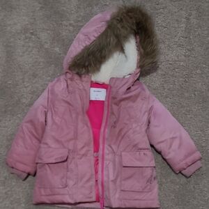 Old Navy Pink Jacket with Faux Fur Hood
